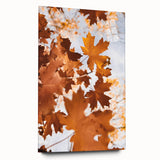 Large abstract wall art in warm autumn hues on acrylic glass, ideal for bedroom or dining room decor.