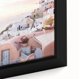 Extra large framed canvas featuring textured, colorful art of summer season in a black wall art style.