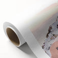 Art deco poster of a stylized summer scene in pastel shades on rolled canvas, ideal for nursery wall art.