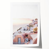 Extra large rolled print featuring a vibrant floral design in summer hues, ideal for dining room wall art.