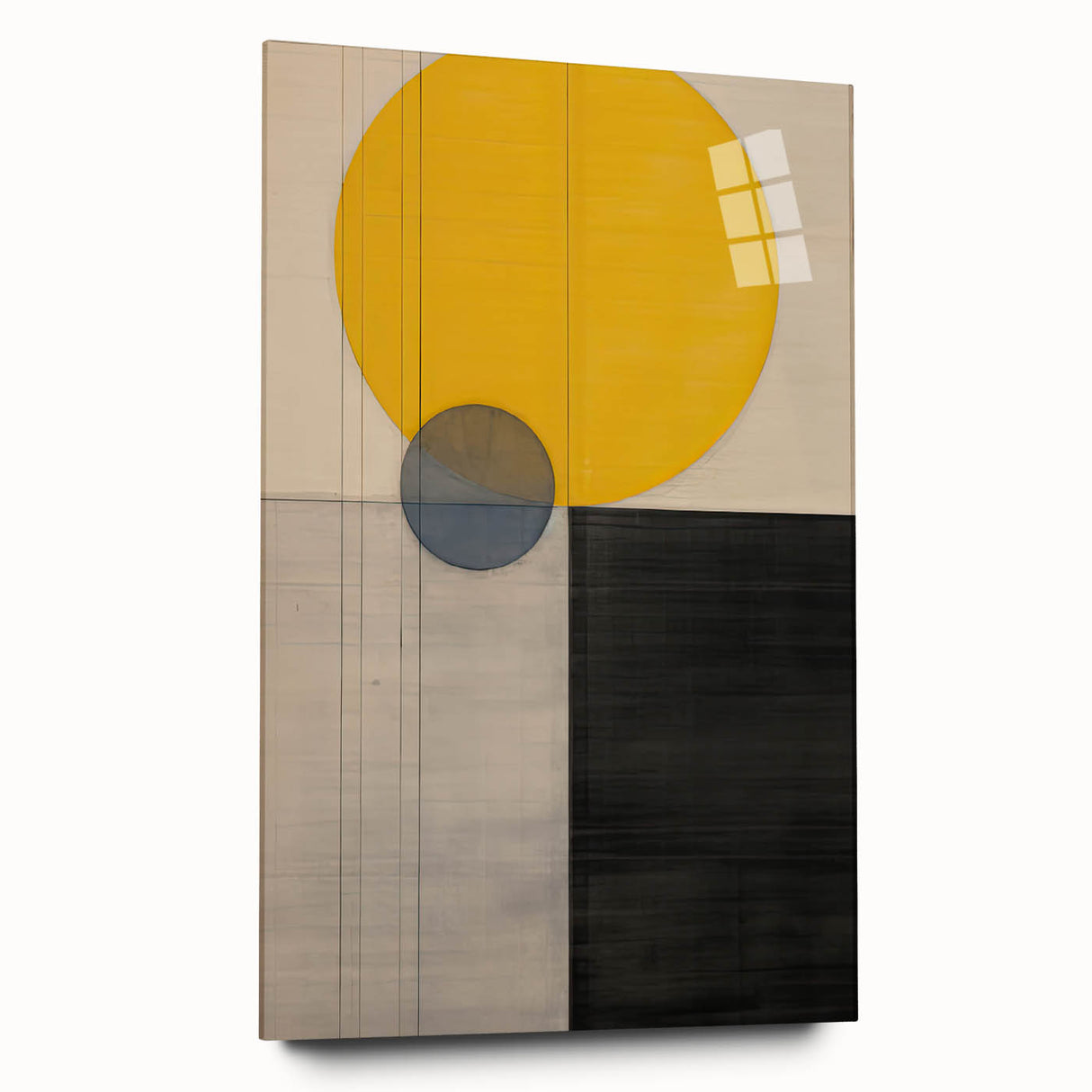Minimalist Geometric Art – Yellow & Black Dining Room Print