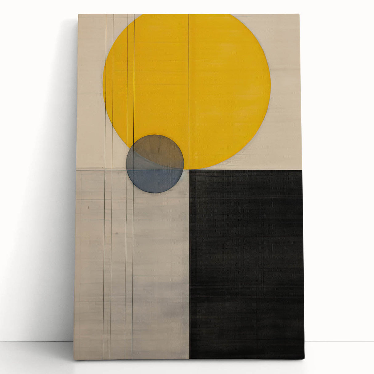 Minimalist Geometric Art – Yellow & Black Dining Room Print