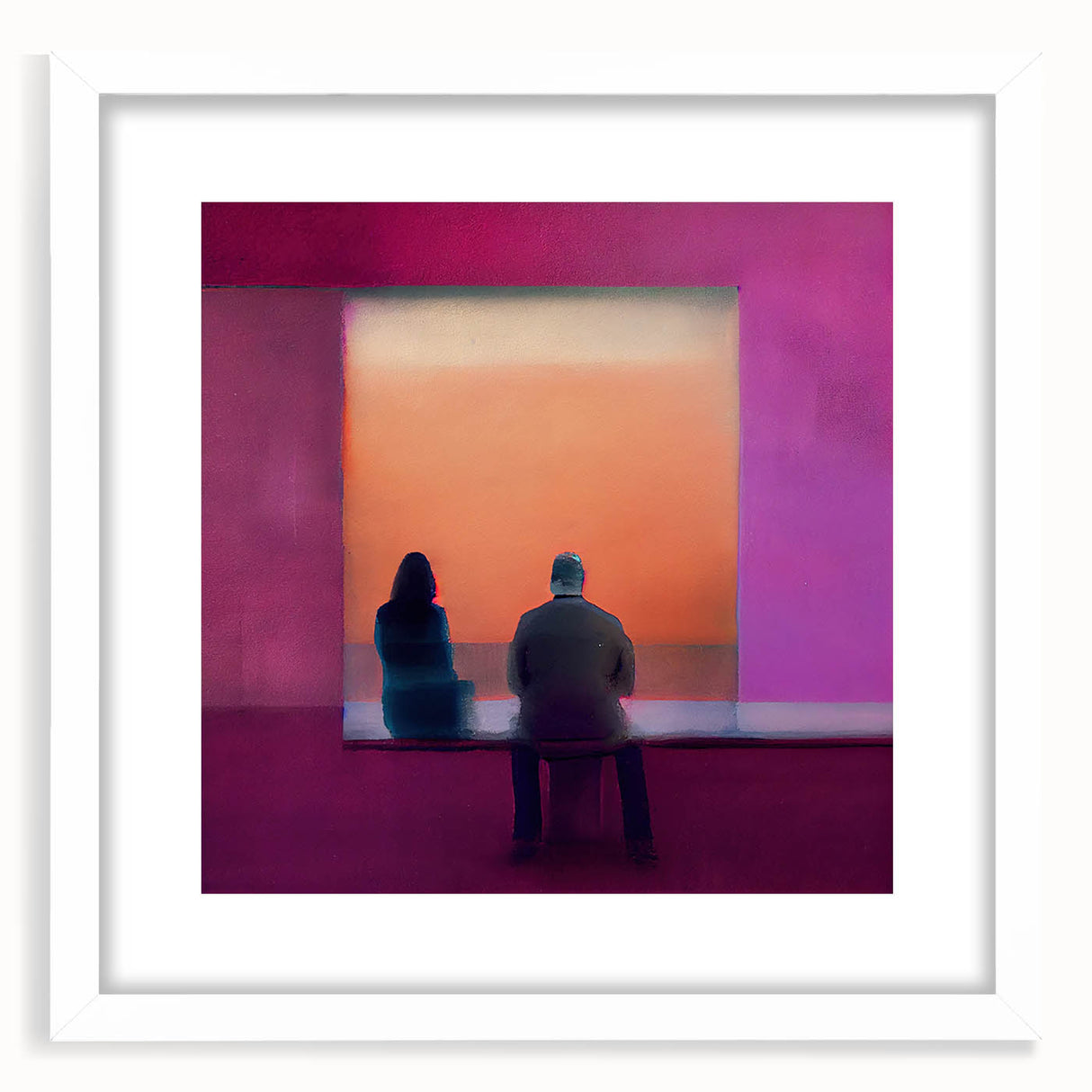 Abstract Sunset Figures - Vibrant Living Room Wall Art on Canvas