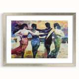 Abstract figurative art frame with a matte silver finish, showcasing a modern design ideal for contemporary decor. Perfect for enhancing living spaces or art collections.