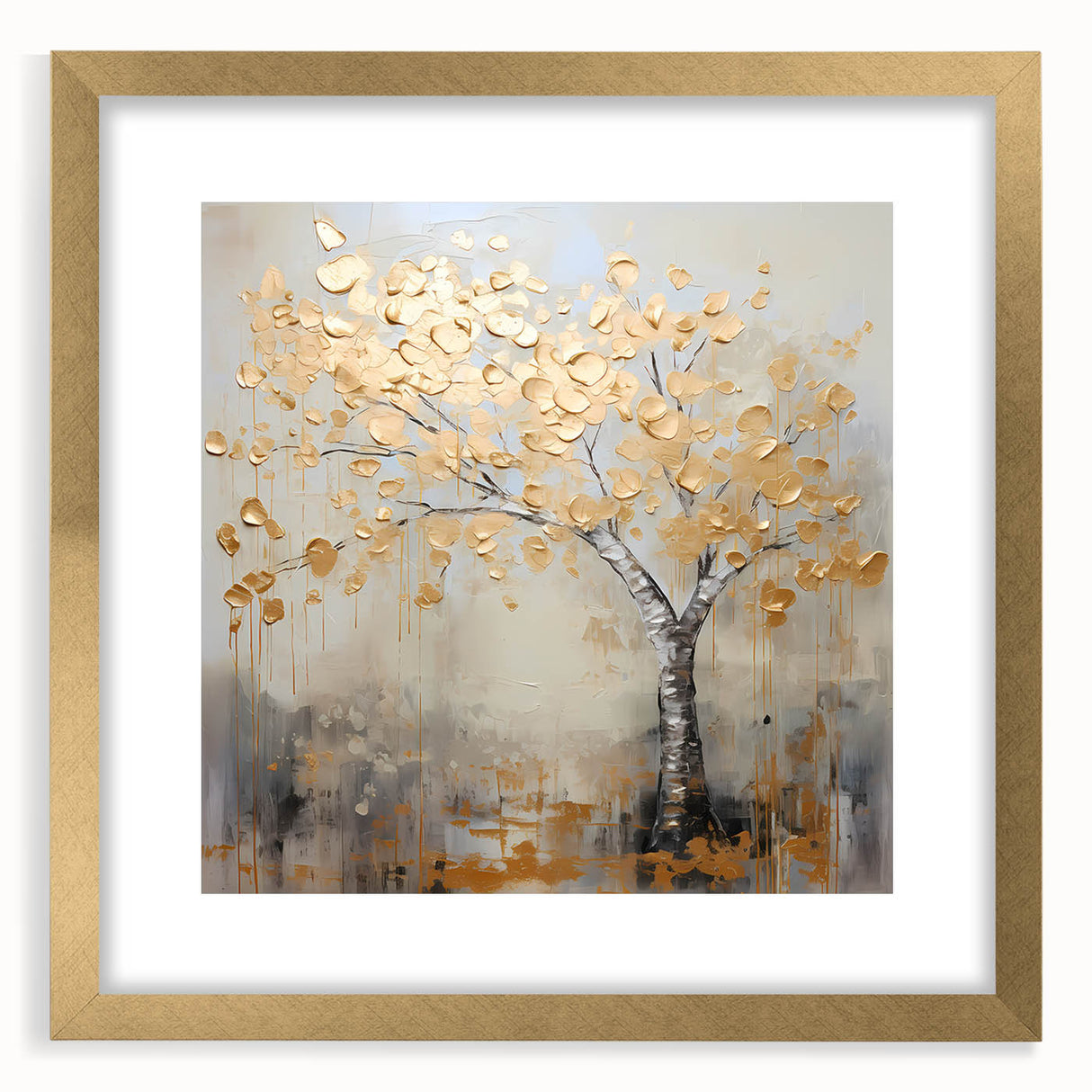 Abstract floral wall art framed in gold with a mat, showcasing vibrant colors and intricate designs, perfect for enhancing modern home decor.