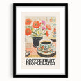 Extra large abstract art print with vibrant, colorful textures on a framed black mat, ideal for living room decor.