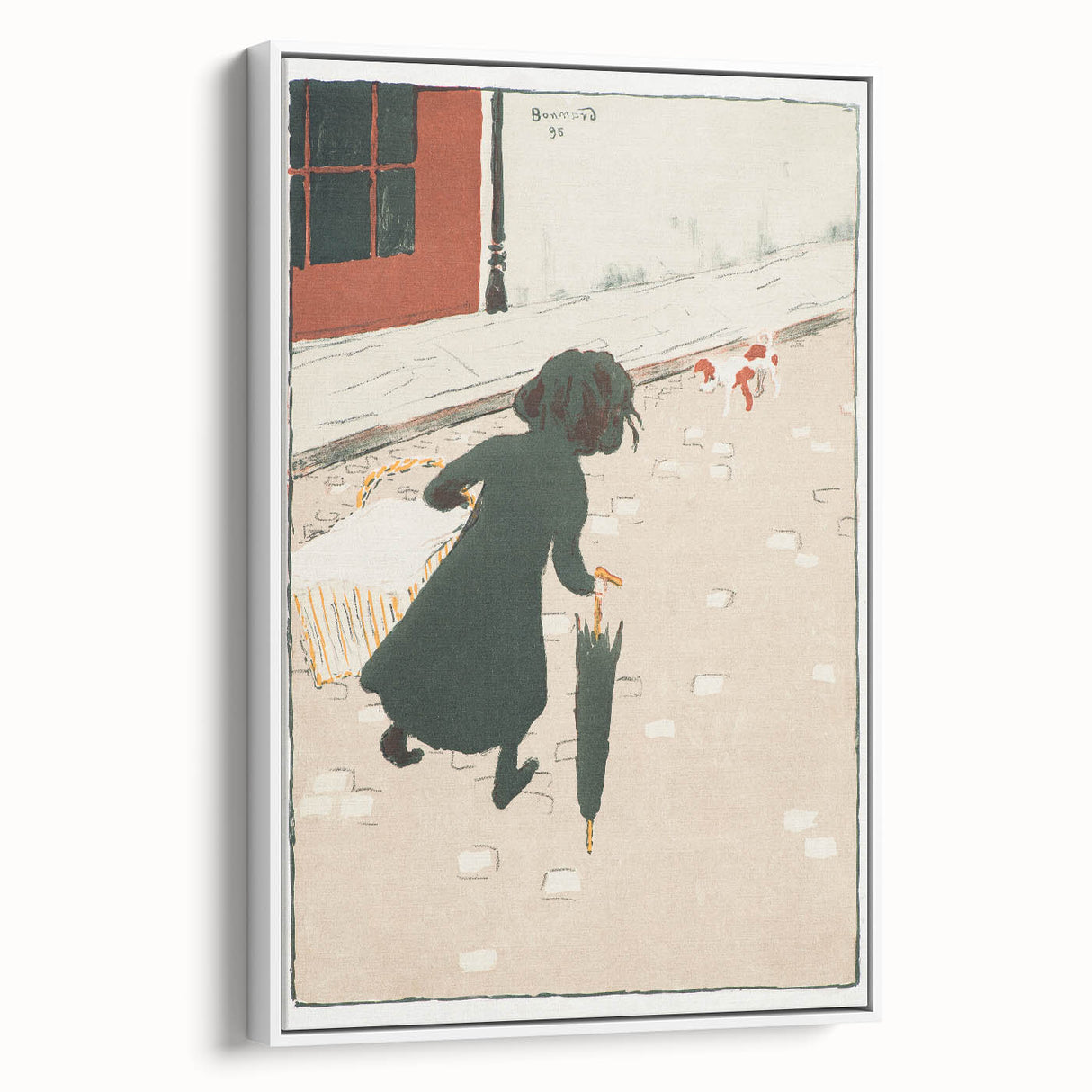 Vintage Street Scene - Modern Wall Art of Little Laundress in Paris