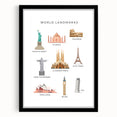 World Landmarks Educational Wall Art - Kids' Learning Poster