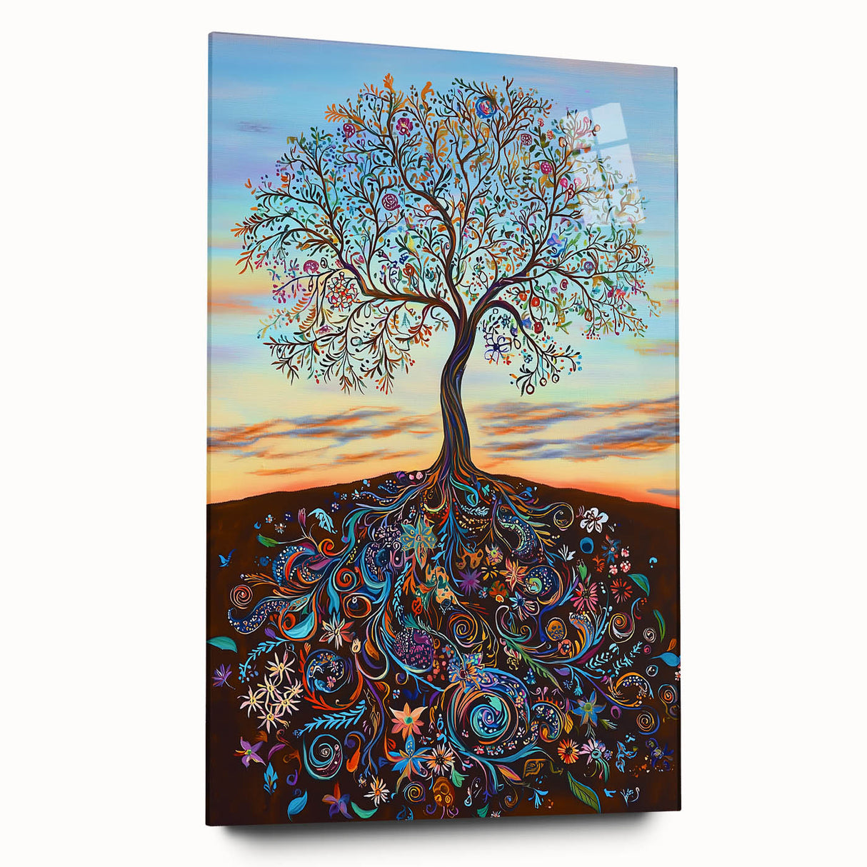 Colorful Whimsical Tree - Vibrant Living Room Wall Art on Canvas