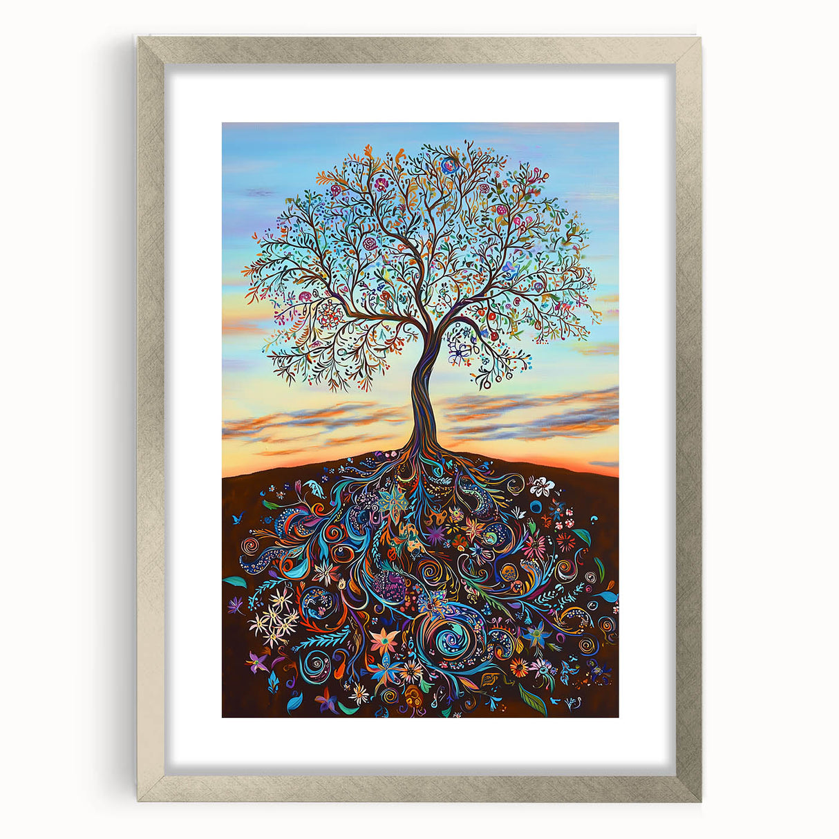 Colorful Whimsical Tree - Vibrant Living Room Wall Art on Canvas