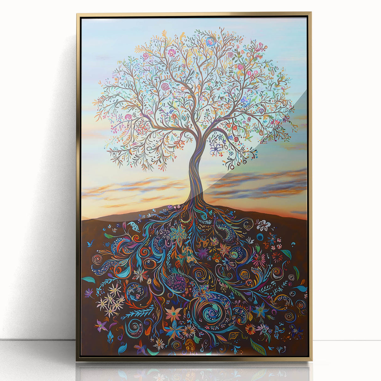 Colorful Whimsical Tree - Vibrant Living Room Wall Art on Canvas