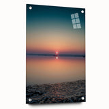 Abstract landscape wall art displayed in a side view, showcasing vibrant colors and intricate details, framed with pins on acrylic glass for a modern aesthetic. Perfect for enhancing contemporary interiors.