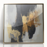 Large Abstract Wall Art – Textured Black, Gold, and Earth Tones