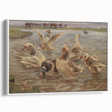 Geese on Saltholm by Philipsen: Rustic Impressionist Wildlife Wall Art