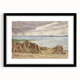 Coastal Farmland Scene - Modern Wall Art of Rural Seaside Landscape