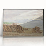 Coastal Farmland Scene - Modern Wall Art of Rural Seaside Landscape