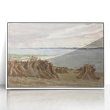 Coastal Farmland Scene - Modern Wall Art of Rural Seaside Landscape