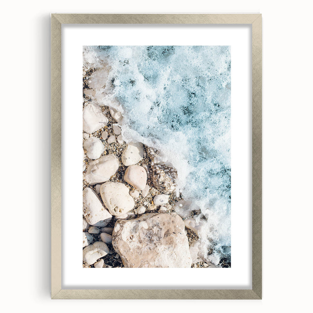 Abstract textured art print in vibrant orange and yellow hues on a silver-framed canvas, ideal for bedroom decor.