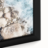 Extra large framed canvas featuring a textured, colorful abstract design with black accents, ideal for living room decor.