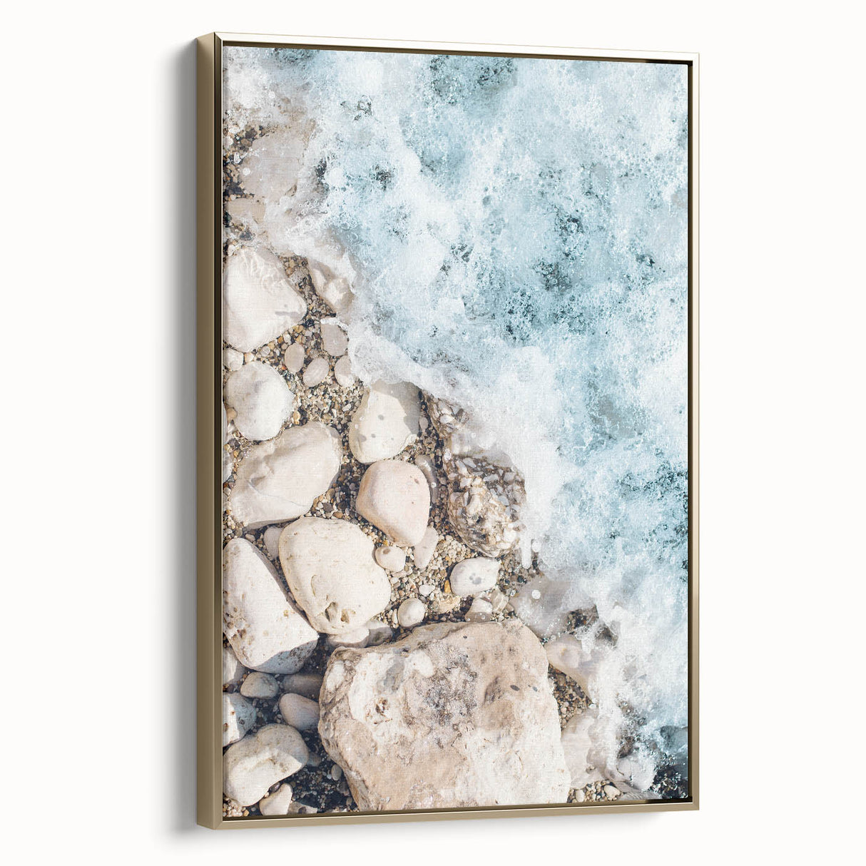 Framed canvas featuring a vintage landscape painting with muted earth tones, ideal for bedroom wall art.