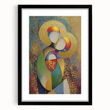 Abstract figurative framed artwork with a black mat, showcasing a modern design that adds a contemporary touch to interior decor, perfect for art enthusiasts.