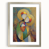 Abstract figurative frame with a silver matte finish, showcasing a modern artistic design, perfect for enhancing contemporary home decor and gallery displays.