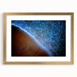 Abstract landscape wall art framed with gold matting, showcasing vibrant colors and intricate details, ideal for enhancing modern interior decor.