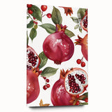Large abstract wall art featuring assorted fruits in vibrant colors on acrylic glass, ideal for bedroom or dining room decor.