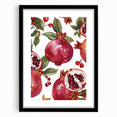 Extra large textured abstract art print featuring vibrant assorted fruits on a black framed canvas.