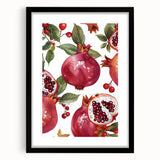 Extra large textured abstract art print featuring vibrant assorted fruits on a black framed canvas.