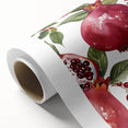 Art deco poster featuring an array of stylized fruits in vibrant colors on a rolled canvas, ideal for nursery wall art.