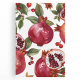 Black and white canvas print of assorted fruits, suitable for kitchen wall art.