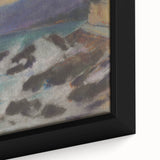 Rocky Seashore with Cypresses - Modern Wall Art of Coastal Landscape