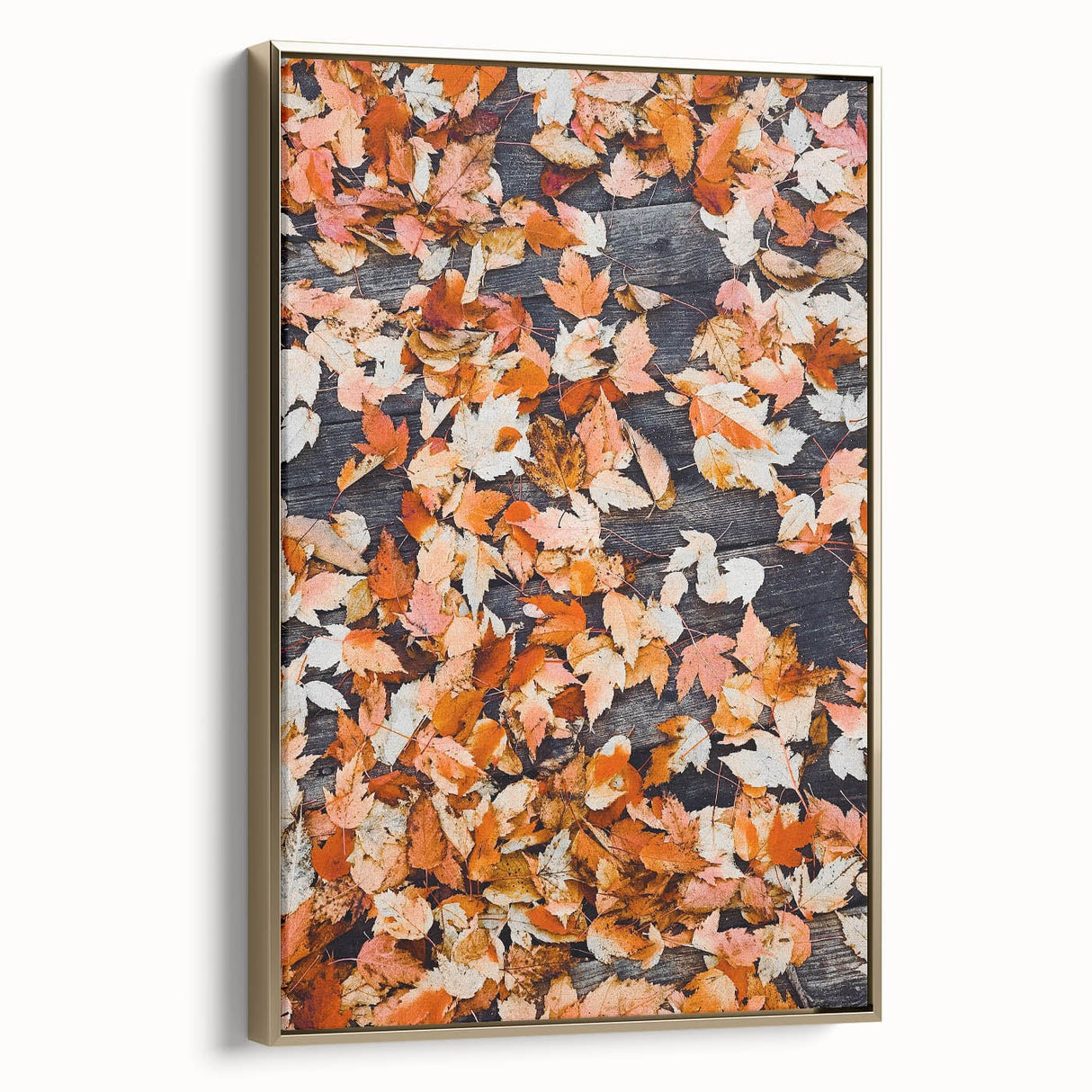 Framed canvas depicting a vintage-style landscape with autumnal trees in gold and black tones, suitable for bedroom wall art.