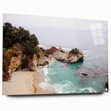 Large abstract wall art on acrylic glass depicting vibrant summer colors, ideal for bedroom or dining room decor.