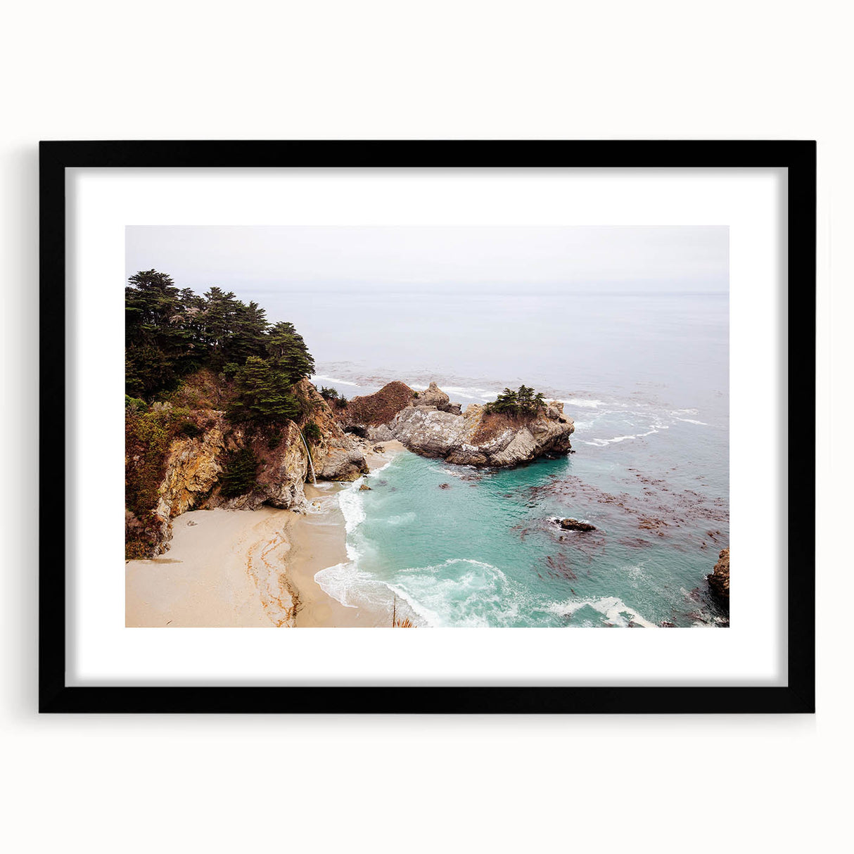 Extra large, colorful abstract art print depicting vibrant summer themes on a textured canvas, framed in black.