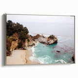 Framed canvas landscape art painting featuring a summer scene with vibrant colors, ideal for living room decor.