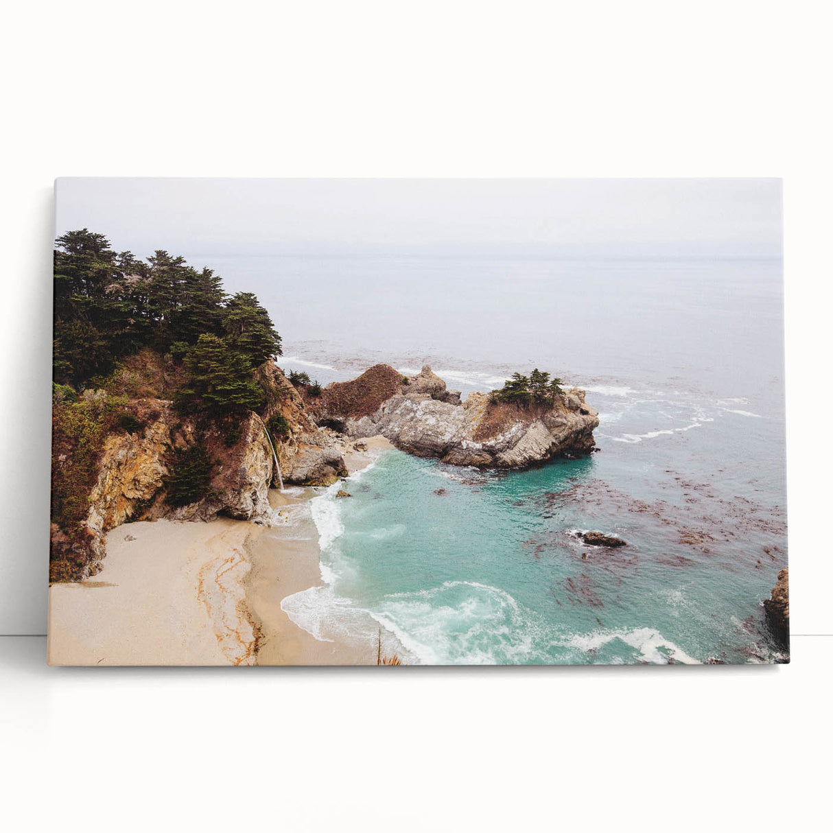Large black and white stretched canvas depicting a summer scene, ideal for kitchen wall art or bedroom decor.