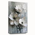 Abstract floral wall art displayed in a side view, showcasing vibrant colors and intricate designs, mounted with pins for an elegant presentation. Ideal for modern home decor.
