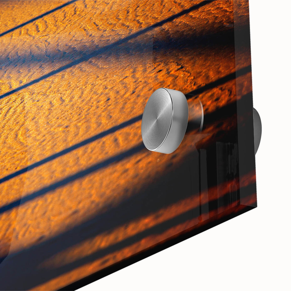 Abstract landscape wall art featuring vibrant colors and intricate details, displayed in a sleek acrylic glass frame, perfect for modern home decor.