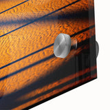 Abstract landscape wall art featuring vibrant colors and intricate details, displayed in a sleek acrylic glass frame, perfect for modern home decor.