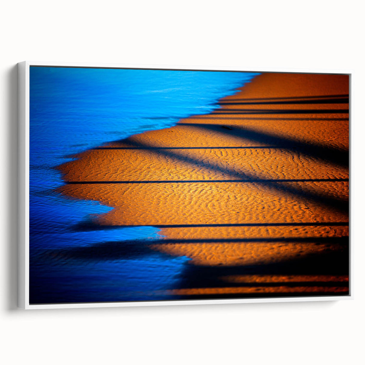 Framed canvas wall art showcasing an abstract landscape design in soothing pastel colors. The artwork features a modern aesthetic, perfect for home decor.