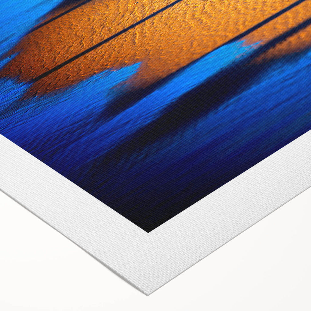 Colorful abstract landscape wall art on rolled canvas, featuring vibrant blues, greens, and yellows, ideal for modern home decor. Perfect for adding depth and creativity to any space.