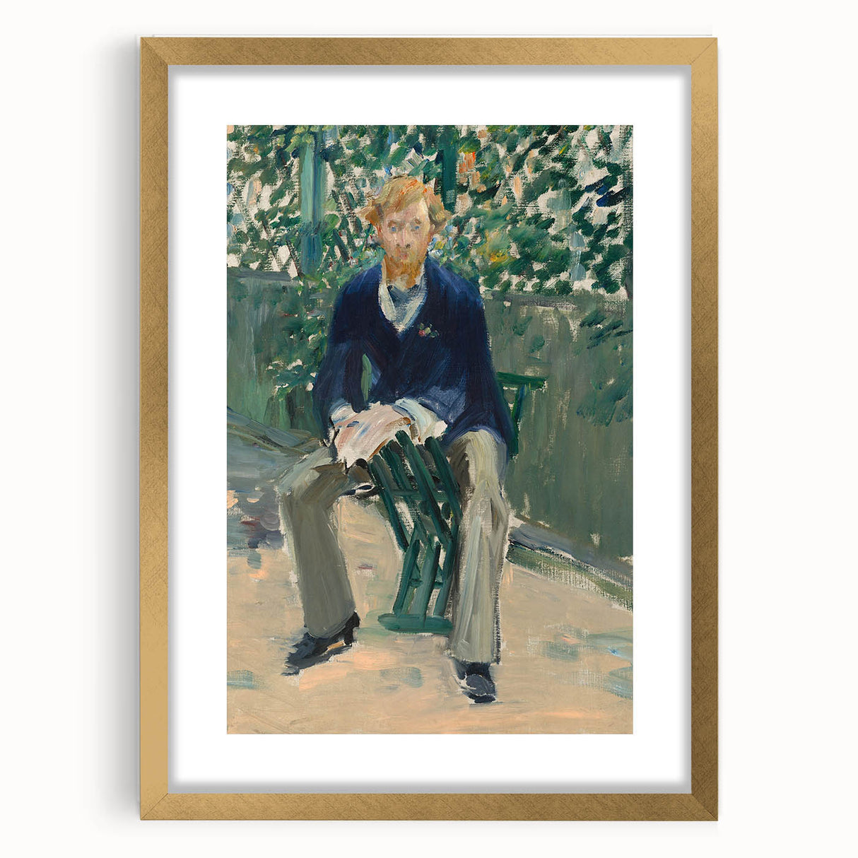 Impressionism Wall Art - Portrait of George Moore in Garden - Manet Art Print