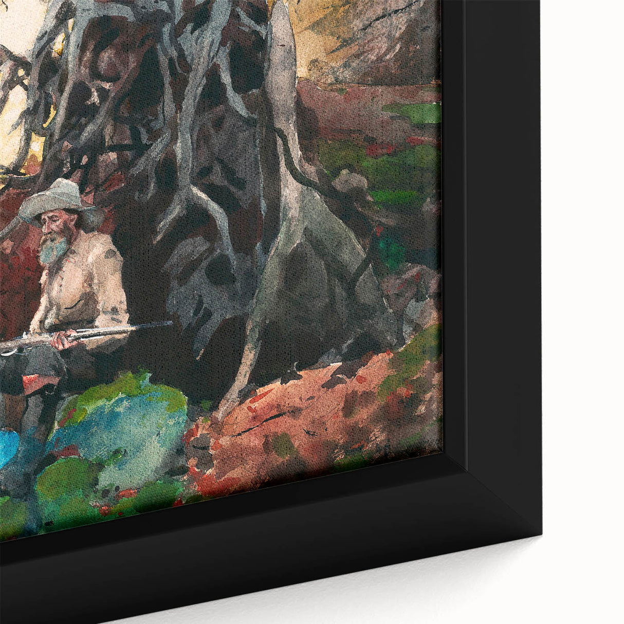 Realism Art Prints - Campfire in Adirondacks by Winslow Homer Wall Art