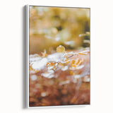 Vintage poster art of a colorful autumn scene on extra large framed canvas, ideal for living room decor.