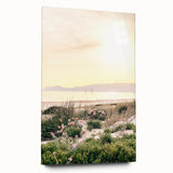 Large abstract wall art on acrylic glass depicting vibrant summer shades, ideal for bedroom or dining room decor.