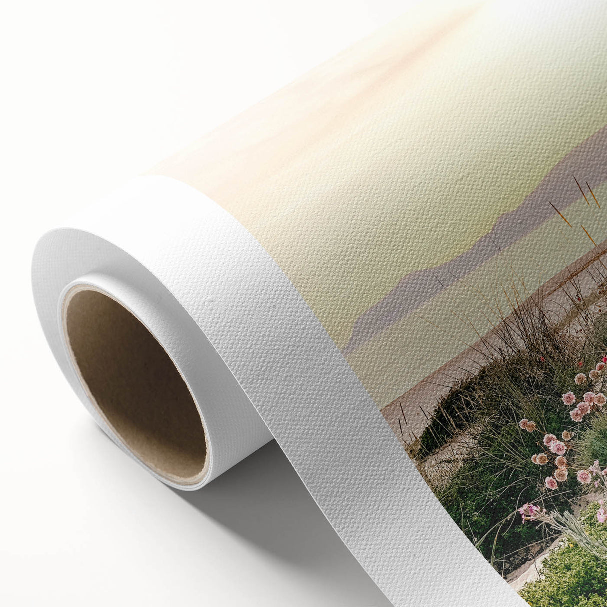 Art deco style poster featuring a vibrant summer scene on rolled canvas, ideal for nursery wall art or dining room decor.