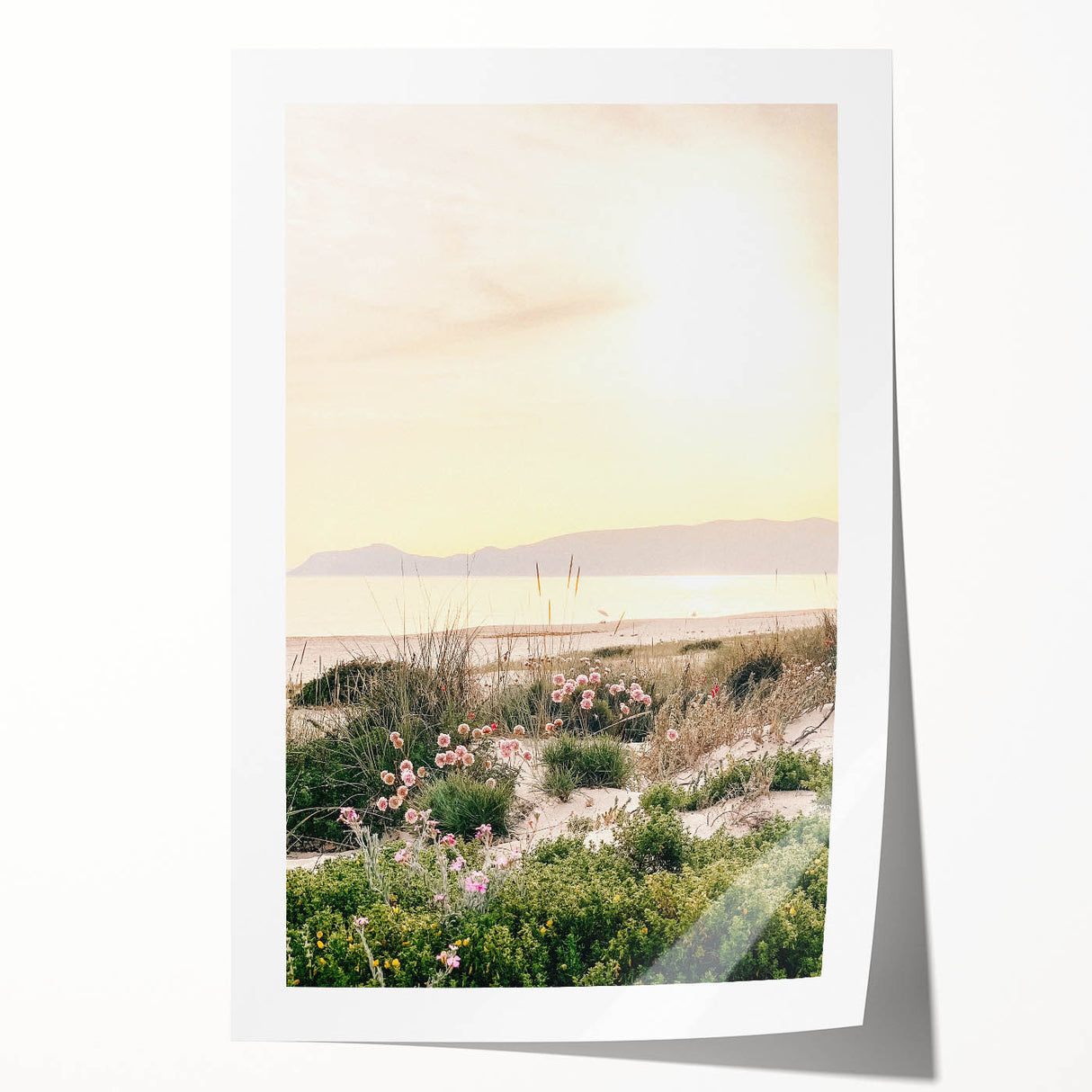 Rolled print of a large floral art featuring summer season flowers in vibrant colors, ideal for art wall dining room.