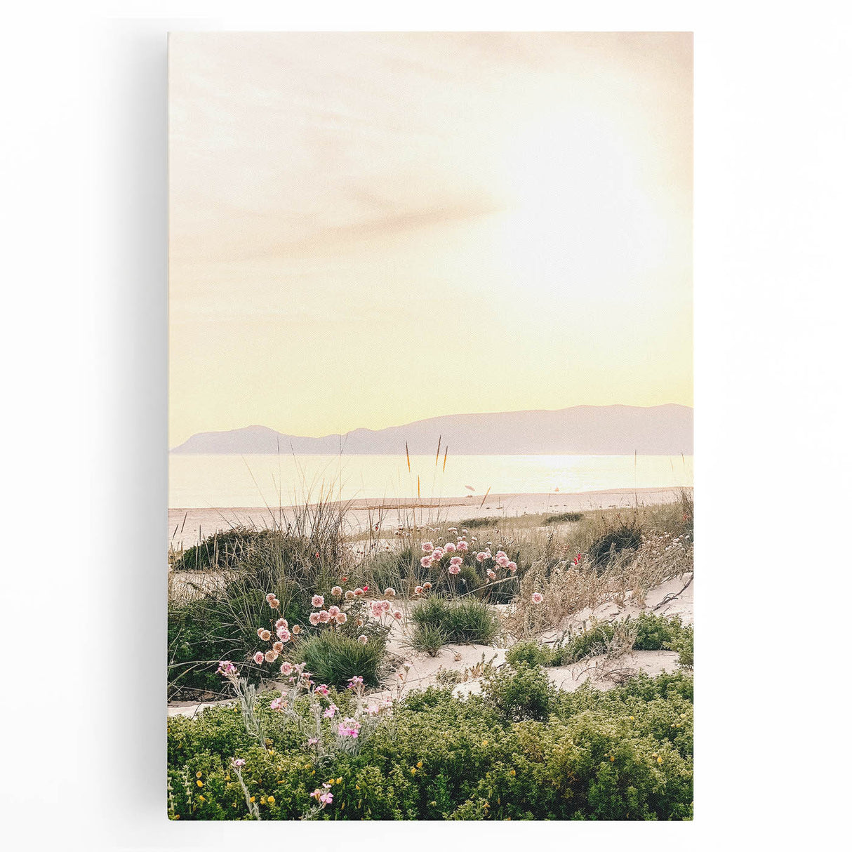 Black and white large canvas art featuring a summer seasonal design, ideal for kitchen wall art.